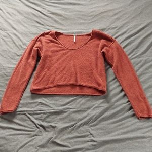 Free People 100% Cashmere Crop Sweater